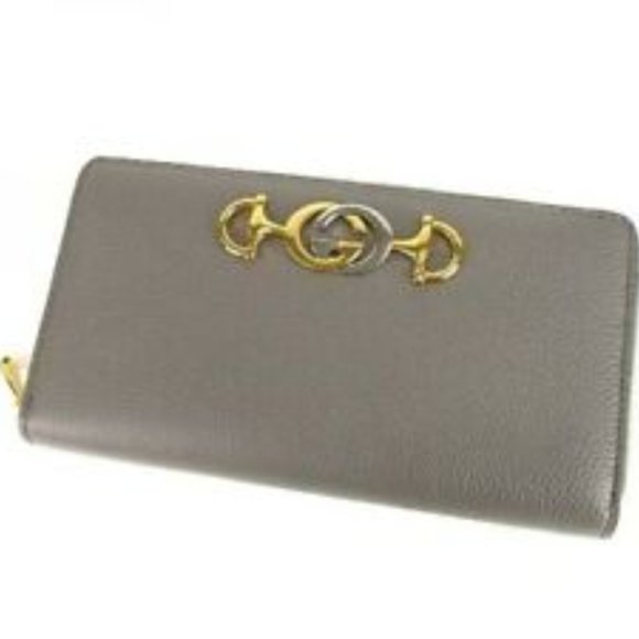 Gucci Horse-bit Zip Around Wallet in Dusty Gray - Picture 4 of 6